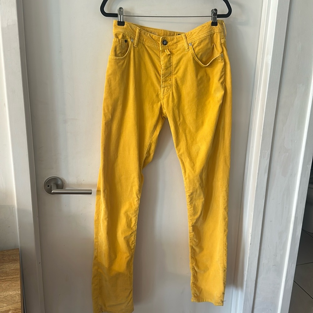 Vilebequin  GAMBETTA Yellow Corduroy FINE WALE CORDS Pants